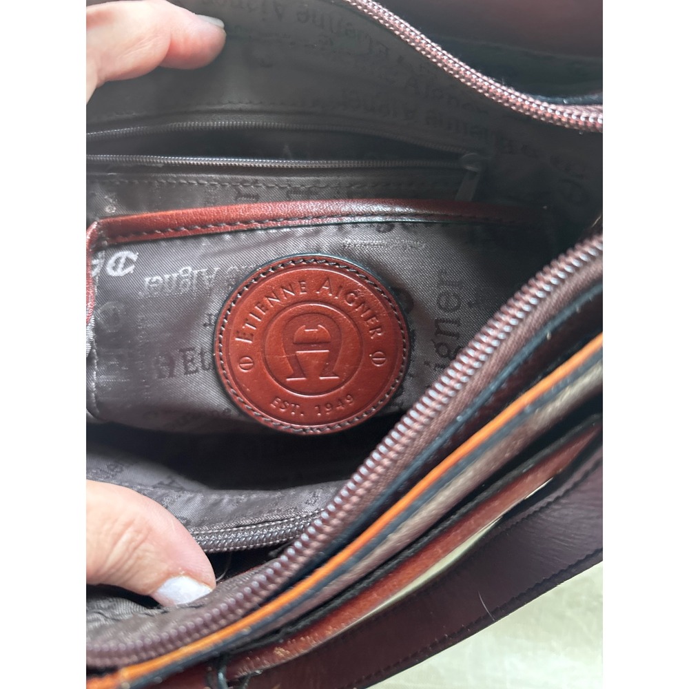 Etienne Aigner Brown Leather Shoulder Bag - Picture 4 of 7